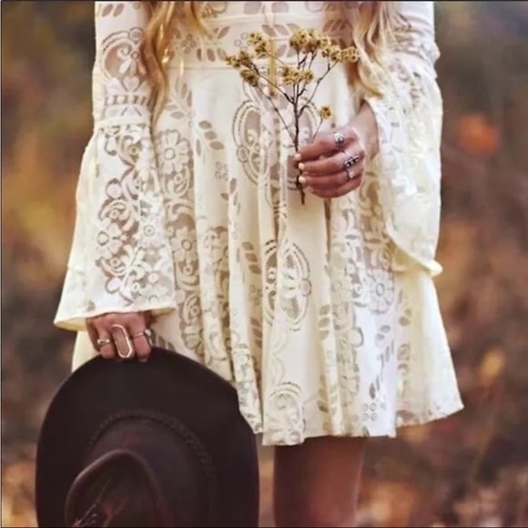 Free People lace folk song dress - Picture 2 of 10